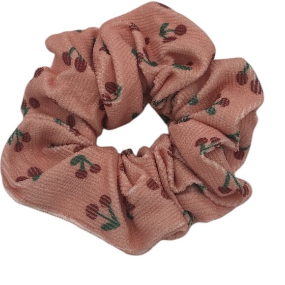 Cherry Print Scrunchies Set | 2-Piece Hair Accessory | NWT - Picture 3 of 5